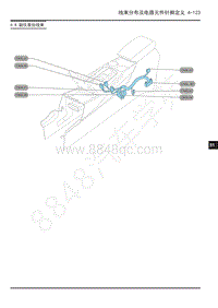 2022年上汽大通D60线束分布和端子图-4.8 副仪表台线束 