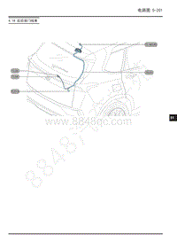 2022年上汽大通D60线束分布和端子图-4.18 右后背门线束 