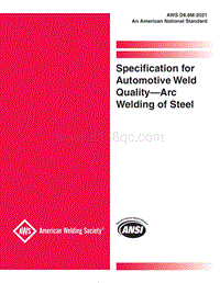 AWS D8.8M-2021 Specification for Automotive Weld Quality Arc Welding of teel