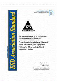 ANSI-ESD S20.20-2021电气和电子零件装置和设备的静电保护