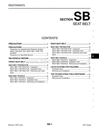 2008年英菲尼迪G37维修手册-H 约束-sb 安全带