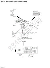 2021年日产蓝鸟-电源 保险丝-保险丝 熔断线和继电器盒 保险丝和熔断线布置