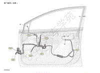 2021年日产轩逸线束图-前门线束（右侧）