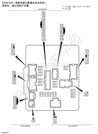 2020年日产楼兰混动-电源 保险丝-IPDM ER（智能电源分配模块发动机室） 保险丝 接头和端子布置