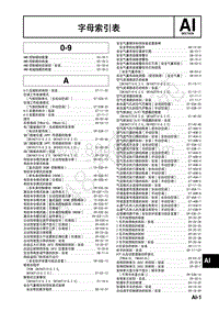 2017年一汽马自达CX-4-1.车间手册-字母索引表