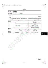 2013-2014年长安马自达CX-5加热器 通风装置与空调系统 （HVAC）-07-50-技术数据