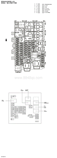 2019年日产轩逸B18-蓄电池电源保险丝-保险丝盒-接线盒 JB 保险丝 接头和端子布置