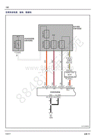 2017年吉利远景X3系统电路图-37 空调系统电源 接地 数据线