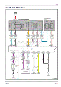 2017年吉利远景X1系统电路图-09 EMS 电源 接地 数据线（4A13）