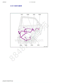2019-2020年吉利几何C--右后门线束布置图
