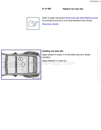 宝马1系F20 F21-Replace roof outer skin