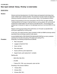宝马1系F20 F21-New repair methods Gluing Riveting on steel bodies