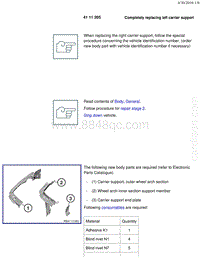 宝马1系F20 F21-Completely replacing left carrier support