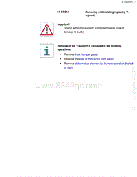 宝马1系F20 F21-Removing and installing replacing V-support