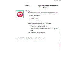 宝马1系F20 F21-Safety instructions for working on cars with airbag systems