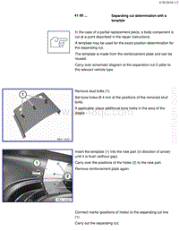 宝马1系F20 F21-Separating cut determination with a template