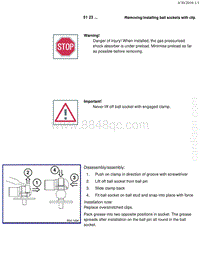 宝马1系F20 F21-Removing installing ball sockets with clip