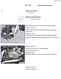 宝马1系F20 F21-Replacing heat exchanger