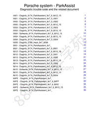 保时捷诊断信息-9174 Park Assist