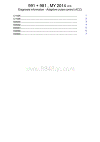 保时捷诊断信息-2785 Adaptive Cruise Control ACC 