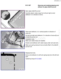 宝马1系F20 F21-Removing and installing replacing wind deflector for glass slide tilt sunroof