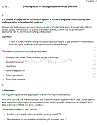 宝马1系F20 F21-Safety regulations for handling components with gas generators