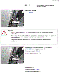 宝马1系F20 F21-Removing and installing replacing vibration absorbe1