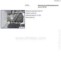 宝马1系F20 F21-Removing and installing replacing tank cover on the left