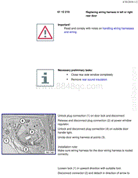 宝马1系F20 F21-Replacing wiring harness in left or right rear door