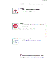 宝马1系F20 F21-Testing battery with battery tester