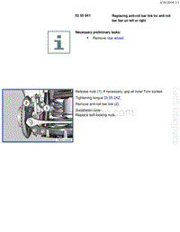 宝马1系F20 F21-Replacing anti-roll bar link for anti-roll bar bar on left or right
