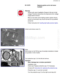 宝马1系F20 F21-Replacing ignition unit for left xenon headlight