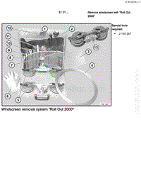 宝马1系F20 F21-Remove windscreen with Roll Out 2000