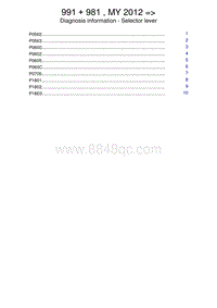 保时捷诊断信息-3708 Selector lever