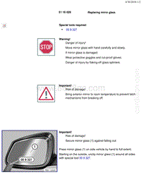 宝马1系F20 F21-Replacing mirror glass