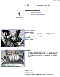 宝马1系F20 F21-Replacing a control arm