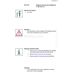 宝马1系F20 F21-Replacing removing and installing left or right track rod