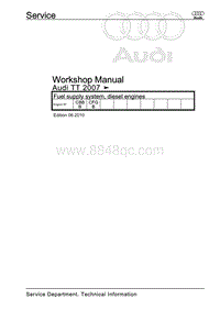 奥迪TT 8J-Mk2维修手册-Fuel supply system diesel engines