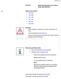 宝马1系F20 F21-Replacing radial shaft seal for output flange 