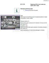 宝马1系F20 F21-Replacing LED for front inside door opener left or right 