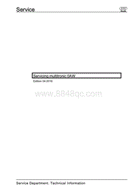 奥迪A5 S5 8T和8F维修手册-Servicing_multitronic_0AW