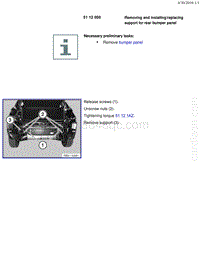 宝马1系F20 F21-Removing and installing replacing support for rear bumper panel