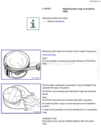 宝马1系F20 F21-Replacing piston rings on all pistons N55 