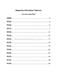 保时捷诊断信息-3701 Diagnostic Information Tiptronic