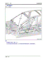 2020年小鹏P7-1.3 车身尺寸-1.3.2 前门区域尺寸