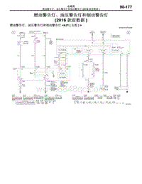 2016年三菱欧蓝-电路图-燃油警告灯 油压警告灯和制动警告灯（2016款前数据）