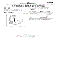 2016年三菱欧蓝维修手册-CVT-29-换档拨片总成-装配换档拨片功能的车辆