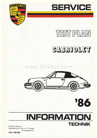 1986 911 Cabriolet Test Plan