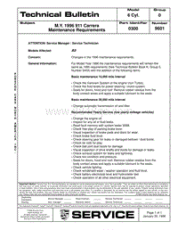 PI 0300 TB 9601 MY 1996 911 Carrera Maintenance Requirements