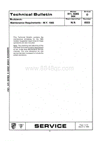 1985 Porsche Maintenance Requirements